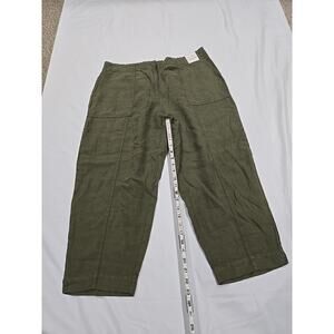 Seasalt Cornwall Linen Pnats Olive 14 Relaxed Tappered Crop